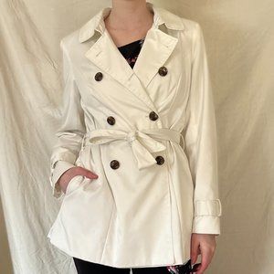 White INC. Double-Breasted Trench Coat